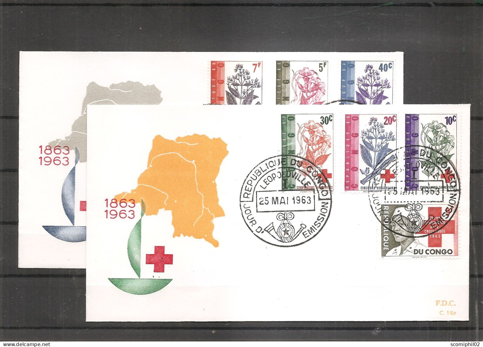 Congo - Croix-Rouge ( 2 FDC De 1963 à Voir) - Briefe U. Dokumente