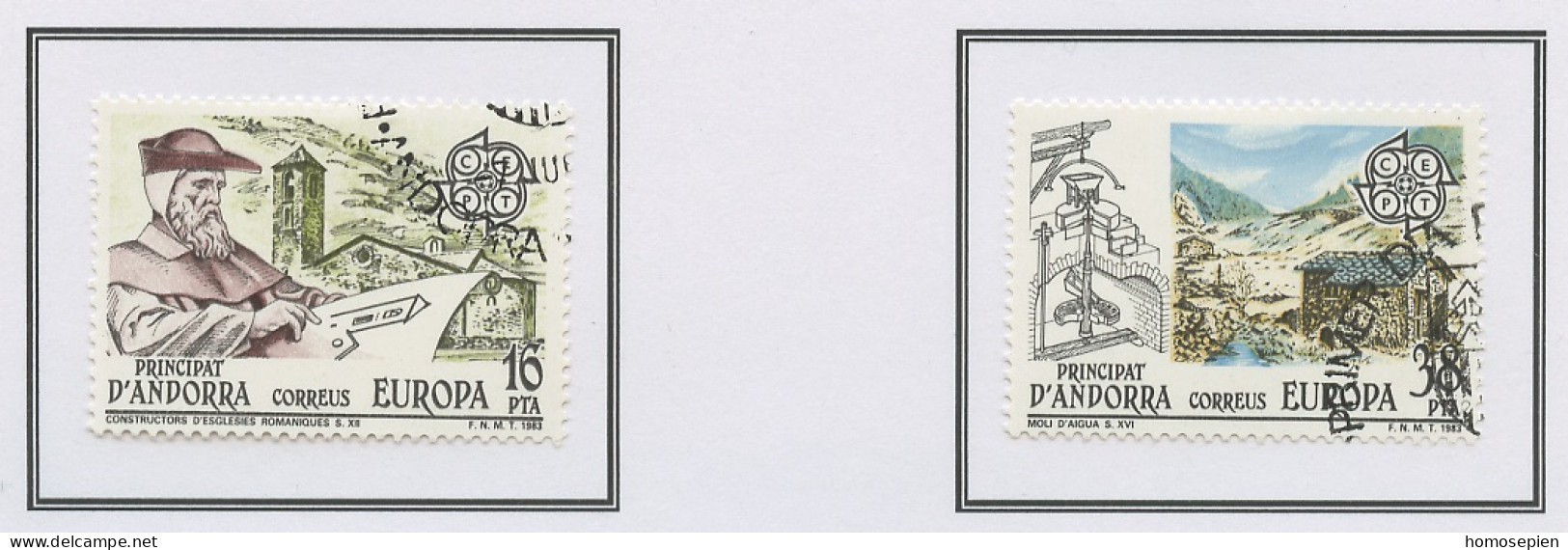 Andorre Espagnol - Andorra 1983 Y&T N°158 à 159 - Michel N°165 à 166 (o) - EUROPA - Used Stamps