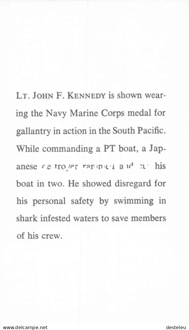 JFK - President John F. Kennedy Wearing Navy Corps Medal - Hommes Politiques & Militaires