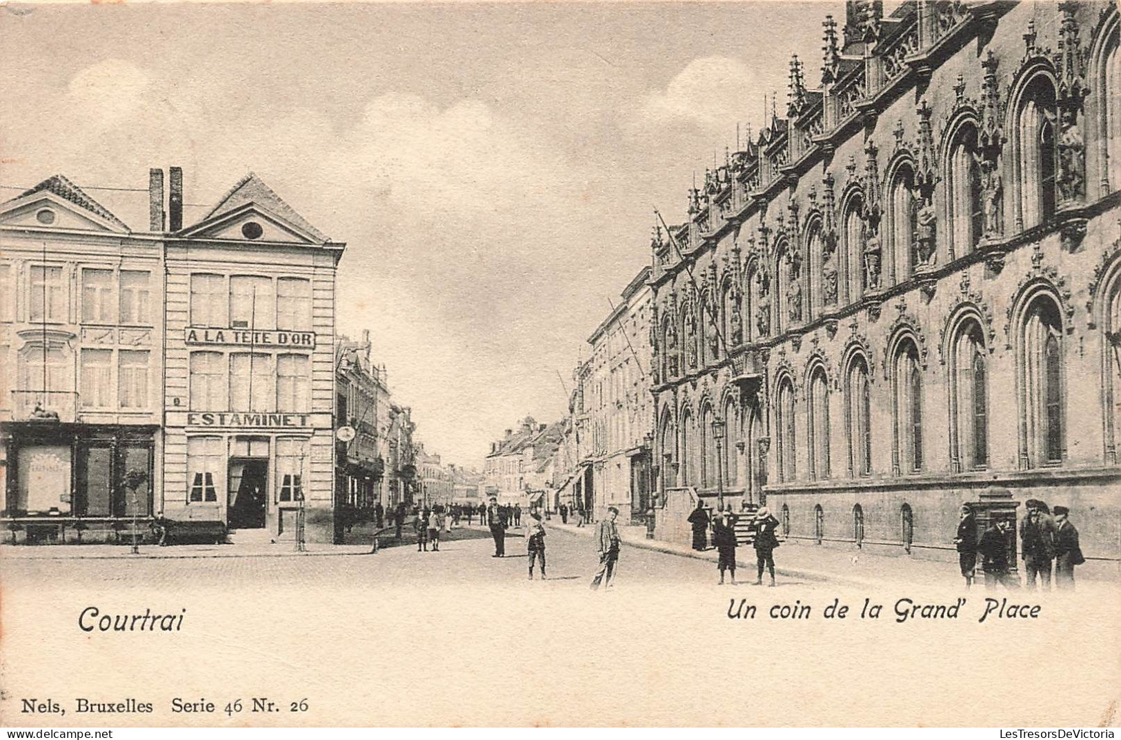 BELGIQUE - Courtrai - Un Coin De La Grand'place - Animé - Carte Postale Ancienne - Andere & Zonder Classificatie