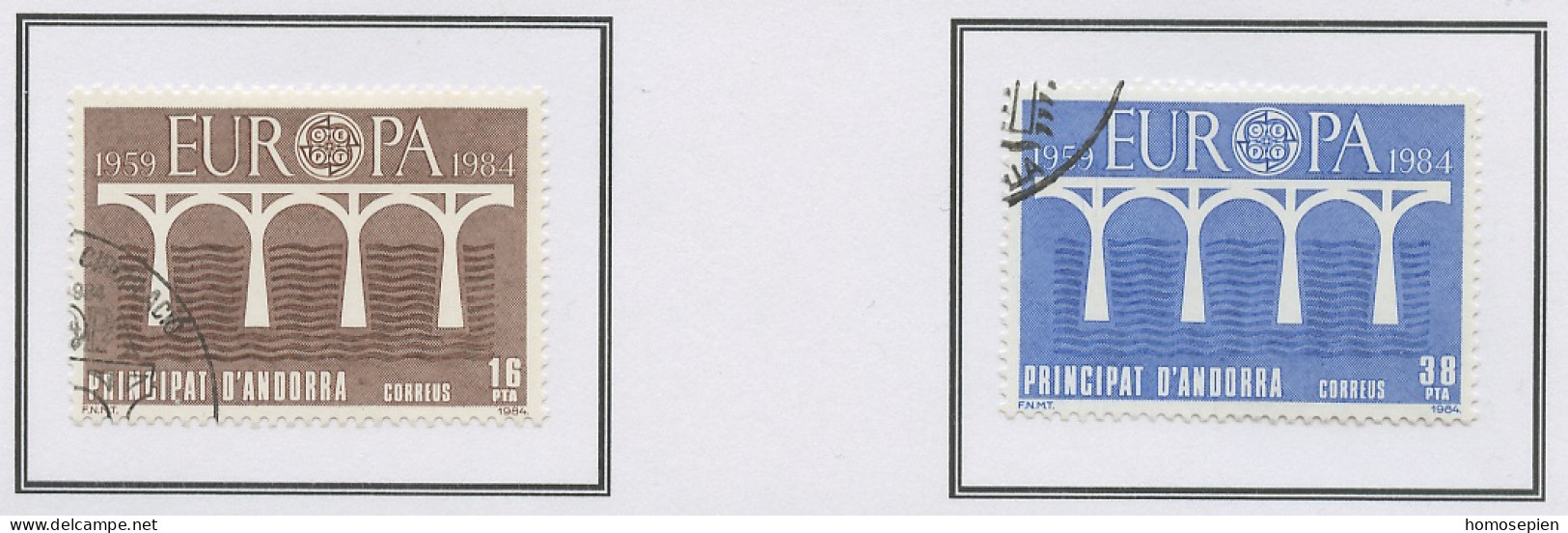 Andorre Espagnol - Andorra 1984 Y&T N°167 à 168 - Michel N°175 à 176 (o) - EUROPA - Oblitérés