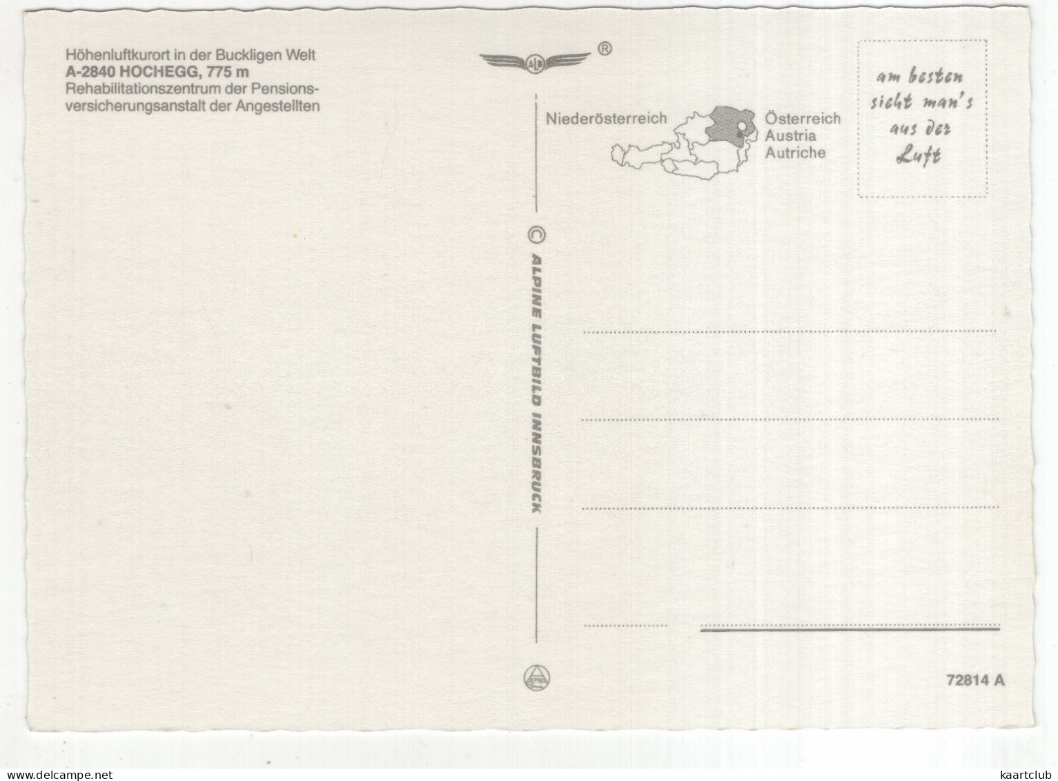 Hochegg - Rehabilitationszentrum Der Pensionsversicherungsanstalt Der Angestellten - (N.Ö., Österreich/Austria) Luftbild - Neunkirchen