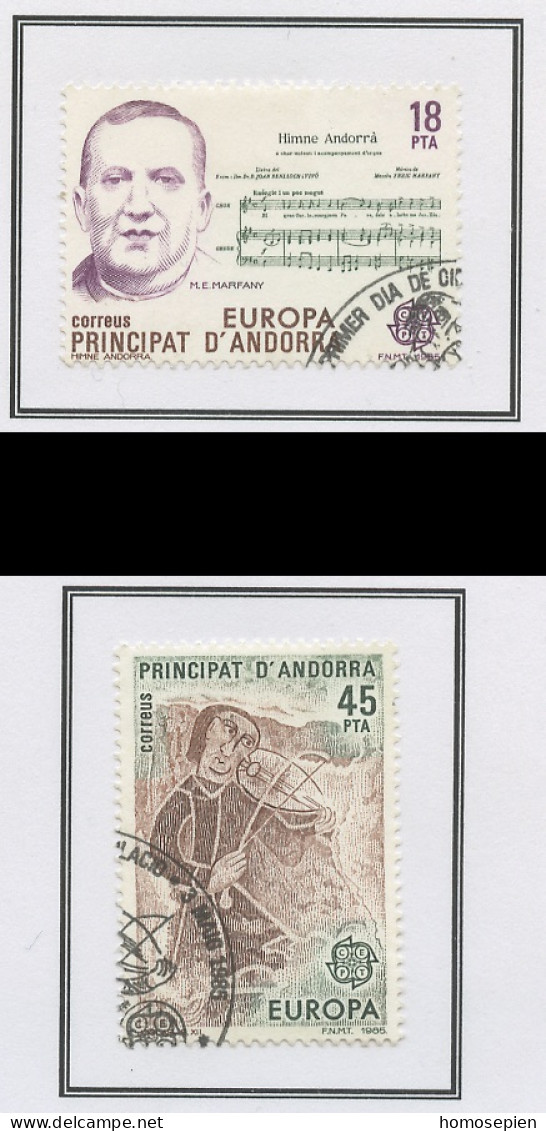 Andorre Espagnol - Andorra 1985 Y&T N°172 à 173 - Michel N°181 à 182 (o) - EUROPA - Usados