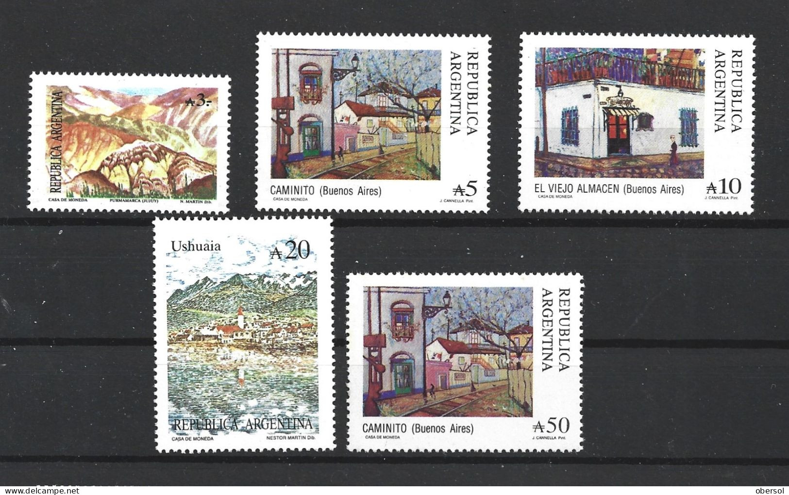 Argentina 1988 Permanent Issue Touristic Places, Attractions Complete Set MNH - Ungebraucht