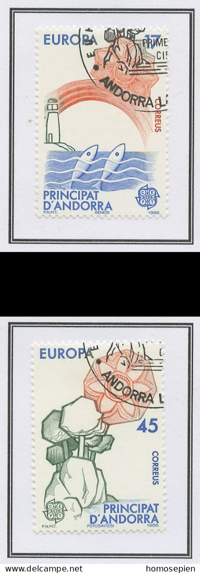 Andorre Espagnol - Andorra 1986 Y&T N°178 à 179 - Michel N°188 à 189 (o) - EUROPA - Oblitérés