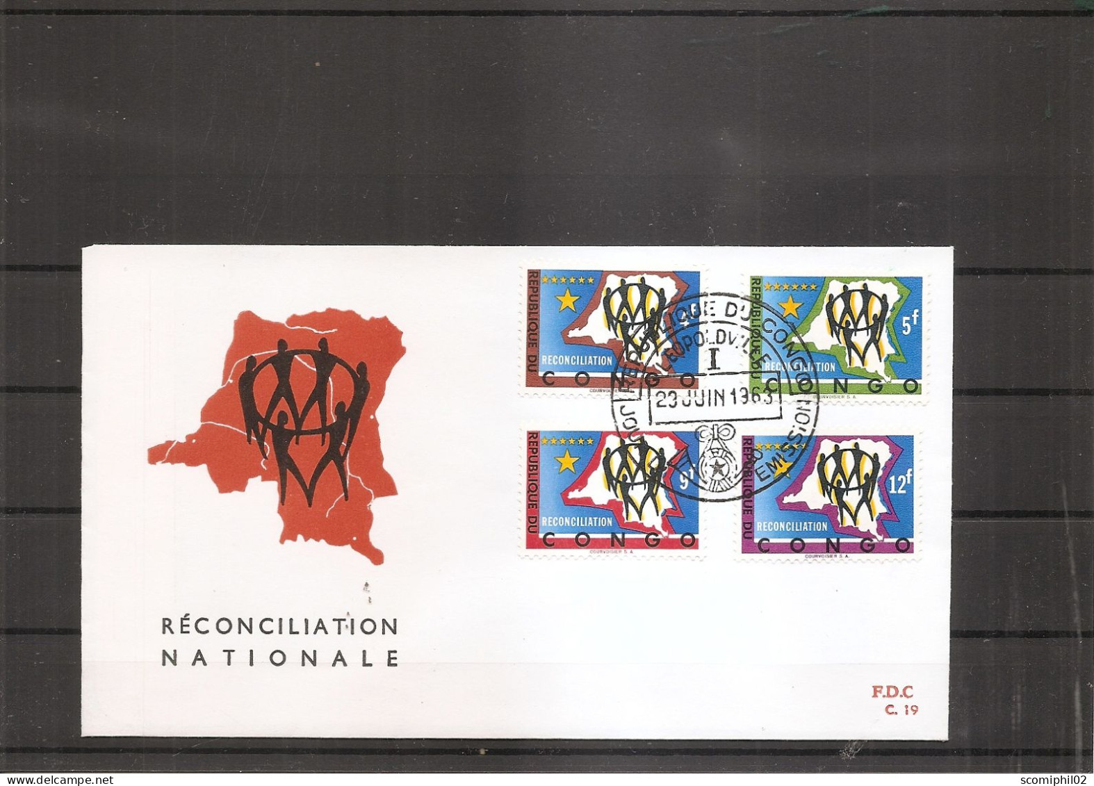 Congo - Réconciliation Nationale ( FDC De 1963 à Voir) - Briefe U. Dokumente