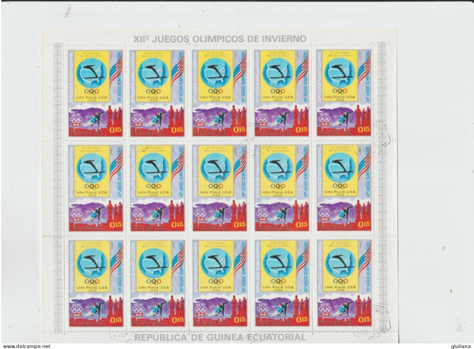 Guinea Eq. 1964 - "XII Giochi Olimpici Invernali Innsbruck '64" - 8 Minifogli Used X 120 Francobolli - Inverno1964: Innsbruck