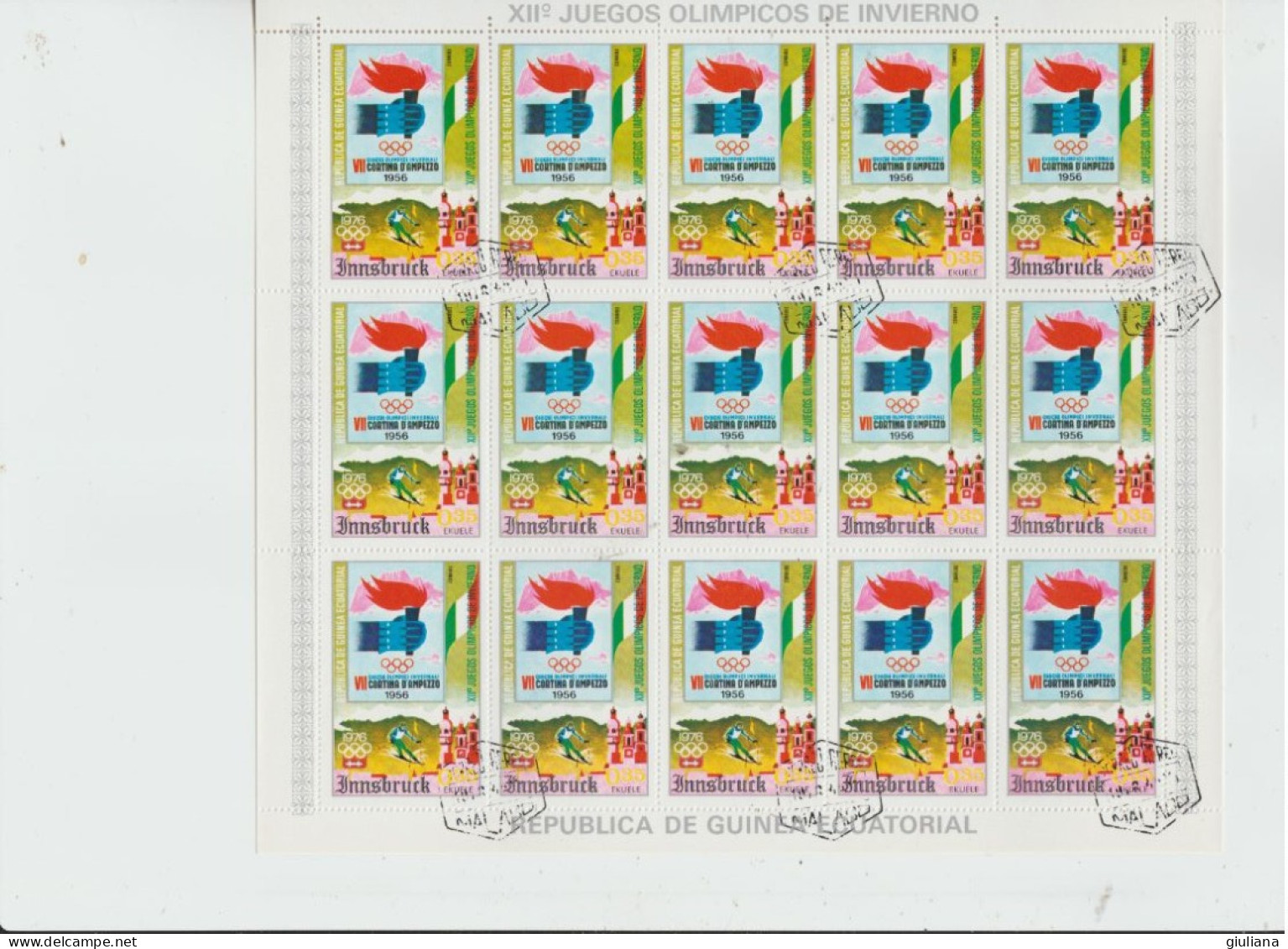 Guinea Eq. 1964 - "XII Giochi olimpici invernali Innsbruck '64" - 8 minifogli used x 120 francobolli