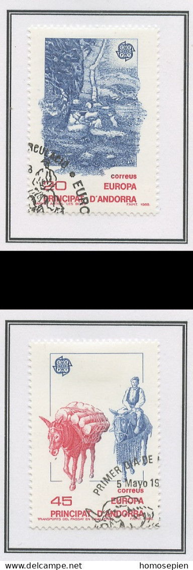 Andorre Espagnol - Andorra 1988 Y&T N°190 à 191 - Michel N°200 à 201 (o) - EUROPA - Oblitérés