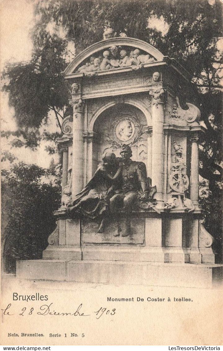 BELGIQUE - Bruxelles - Monument De Coster à Ixelles - Carte Postale Ancienne - Elsene - Ixelles