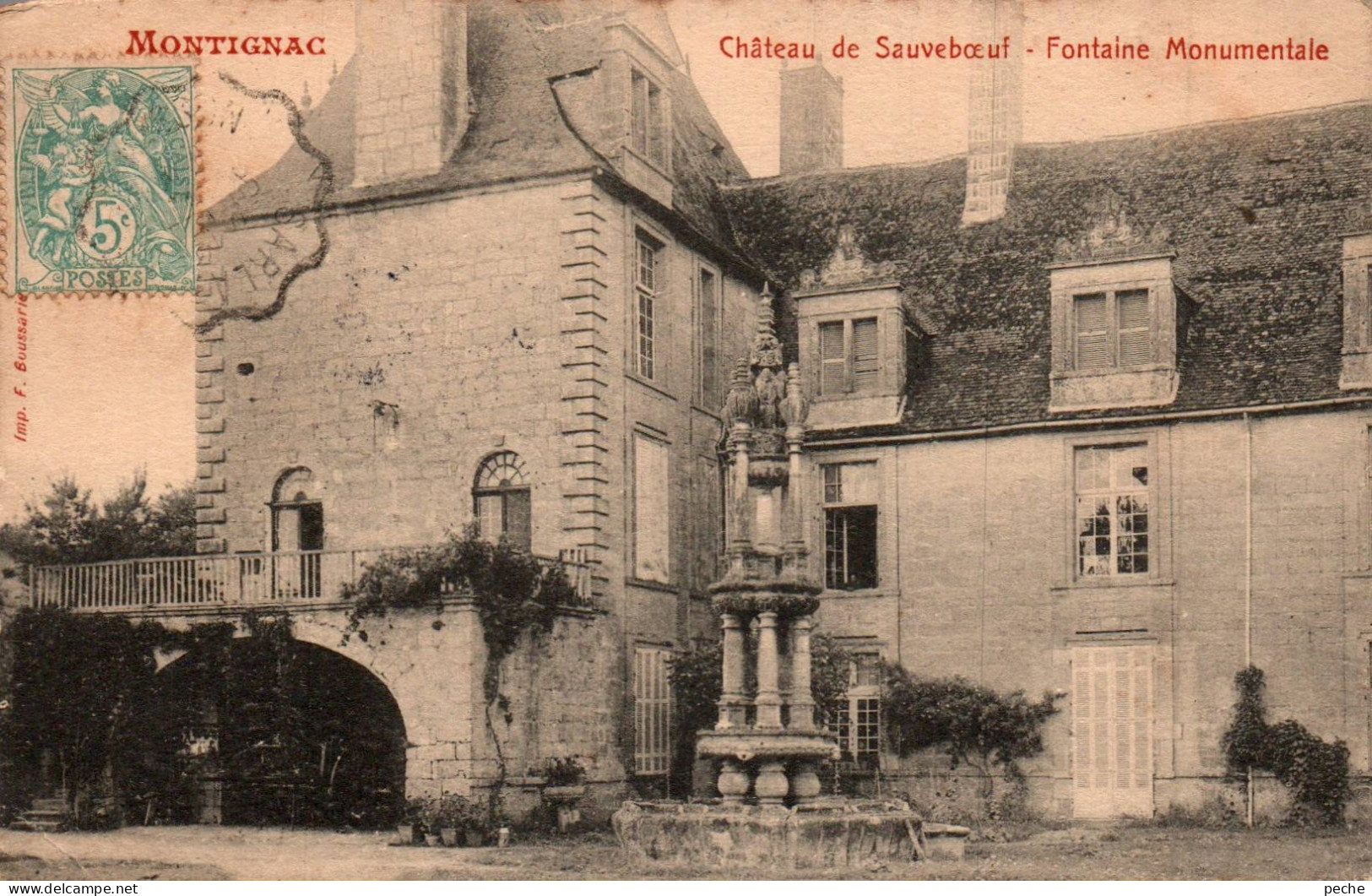 N°116296 -cpa Montignac -château De Sauveboeuf -fontaine Monumentale- - Montignac-sur-Vézère