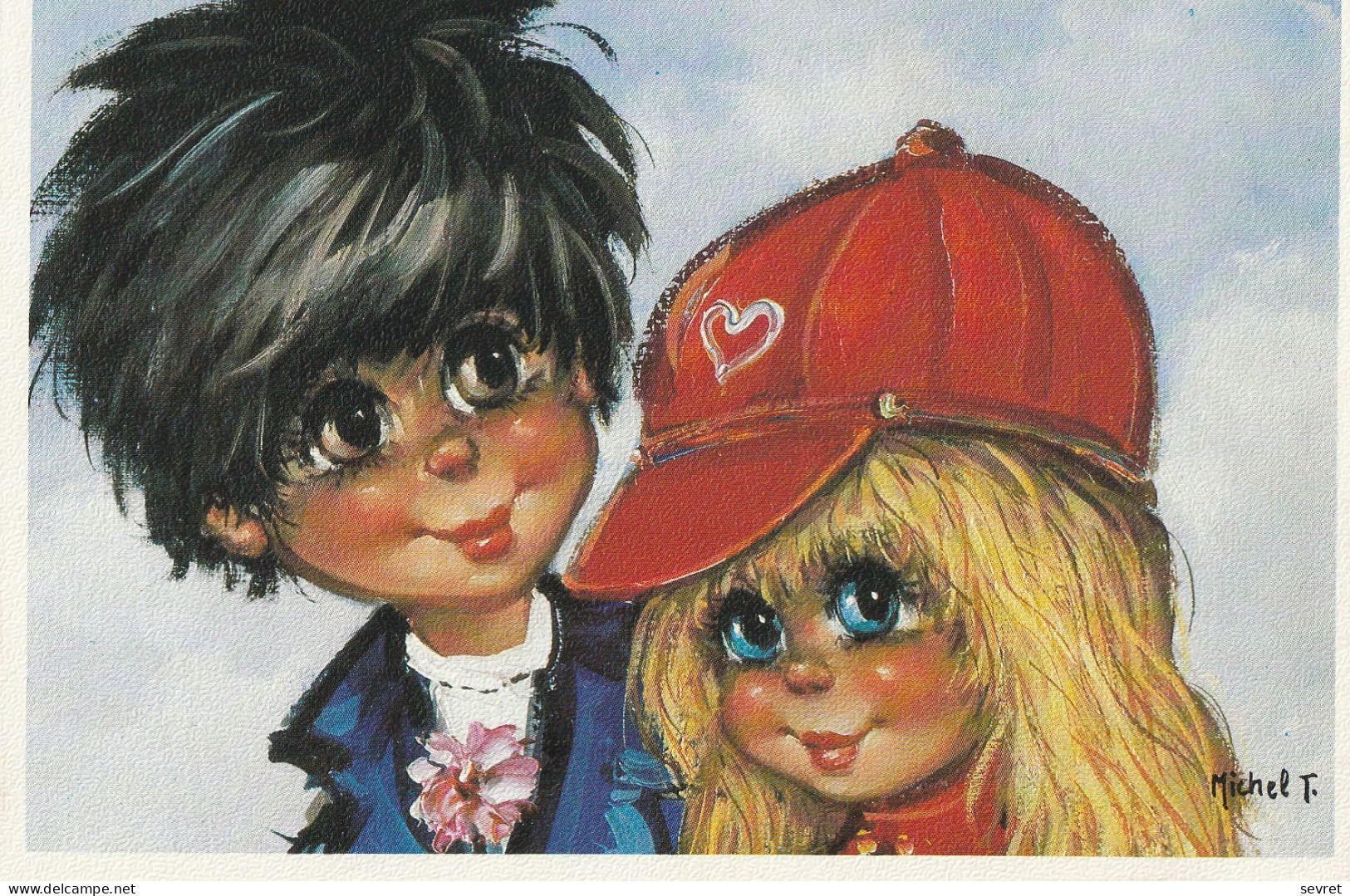 Illustrateur Michel THOMAS. - Lot De 2 Cartes. Couple De Jeunes Amoureux De La Série "LES PETITS" à L'équitation - Collezioni & Lotti