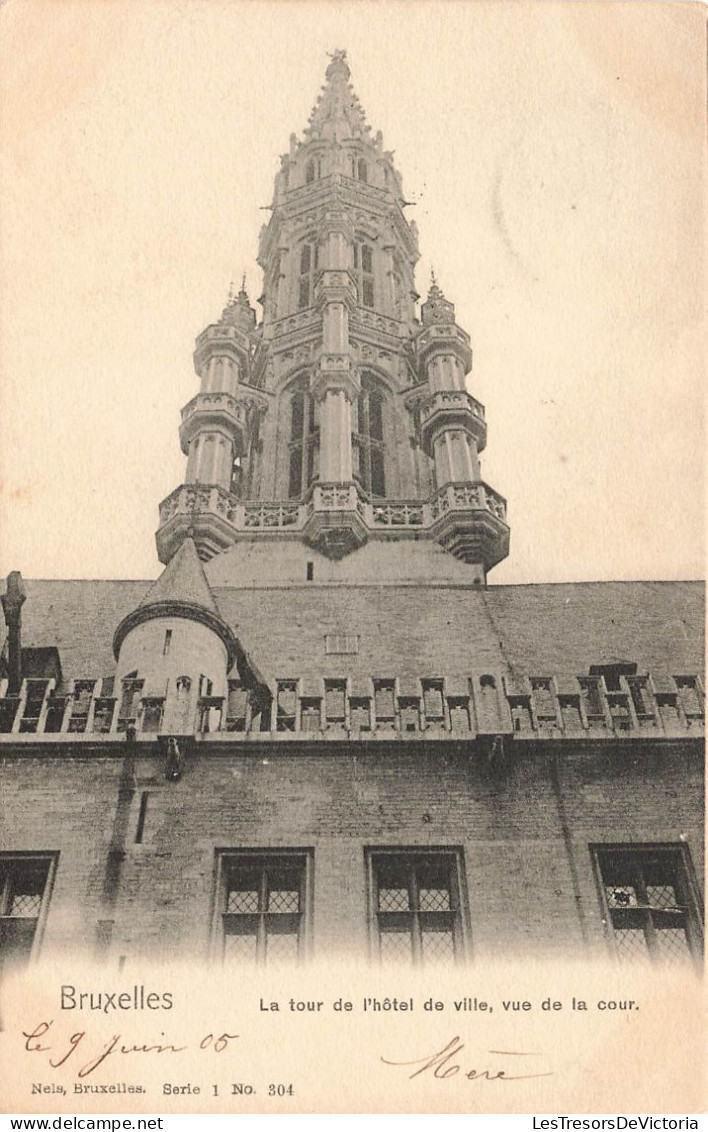 BELGIQUE - Bruxelles - La Tour De L'hôtel De Ville - Vue De La Cour - Carte Postale Ancienne - Monumenti, Edifici