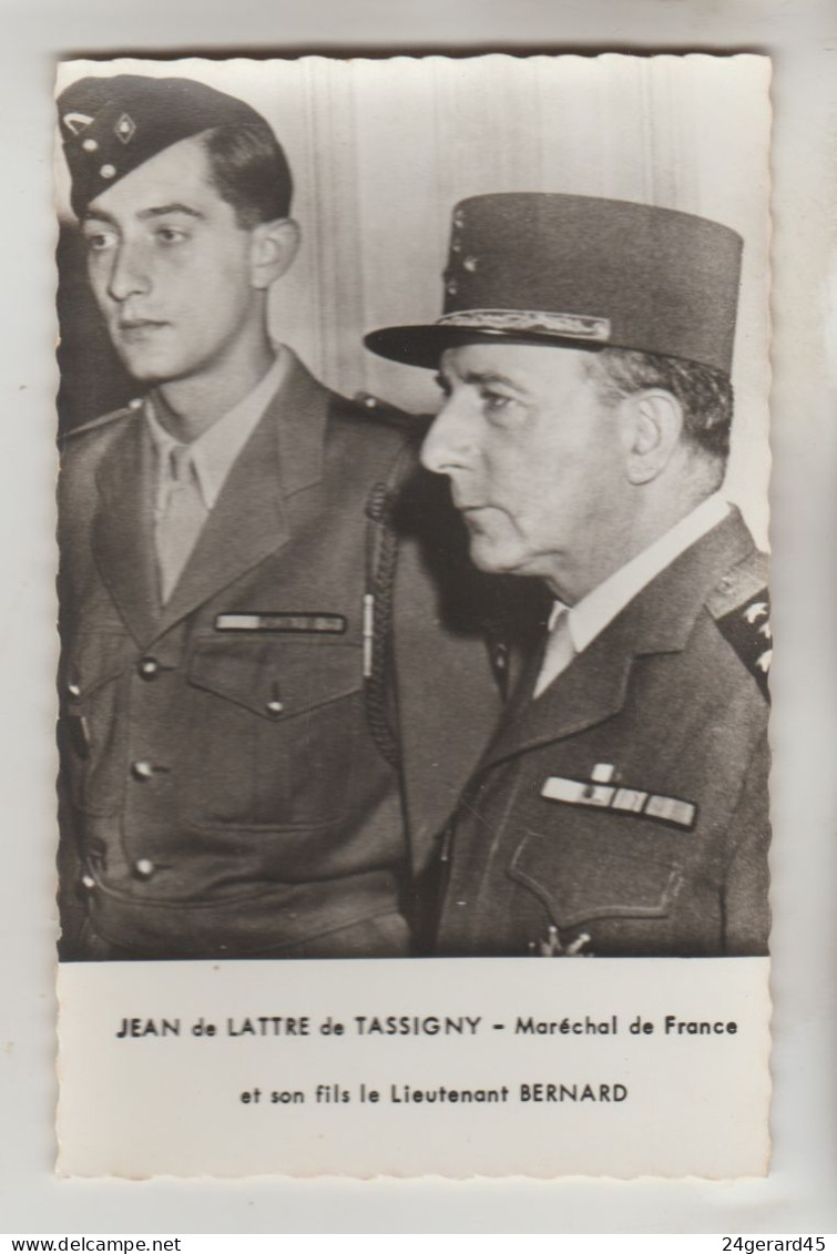 2 CPSM CELEBRITE MILITAIRE - Jean De Lattre De Tassigny : Maréchal De France, Avec Son Fils Bernard - Hommes Politiques & Militaires