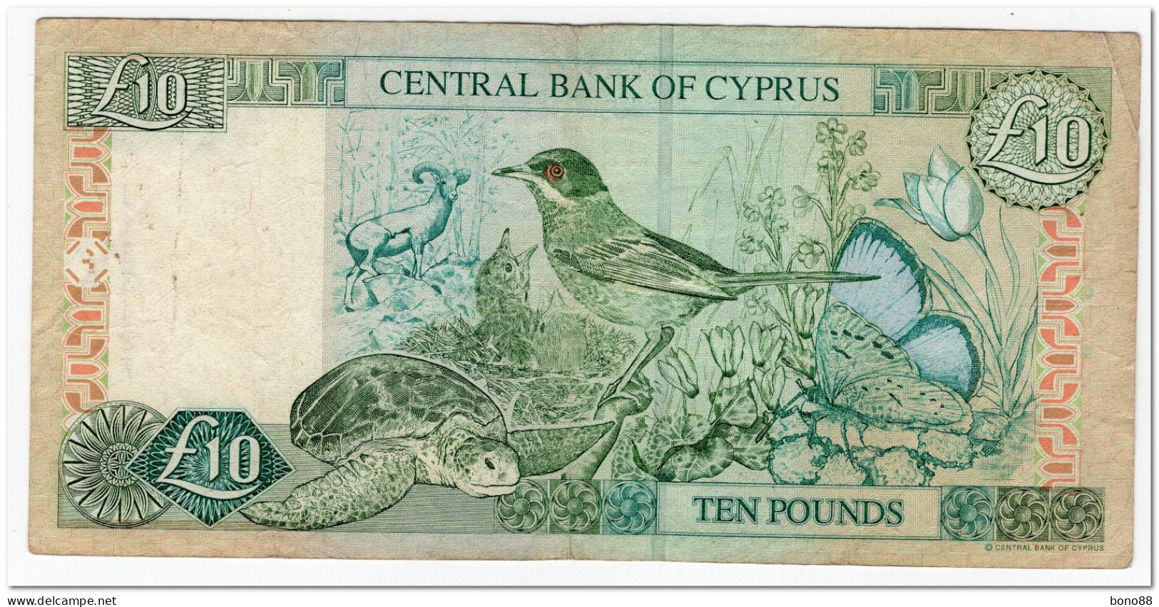 CYPRUS,10 POUNDS,1997,P.62a,aVF - Cyprus