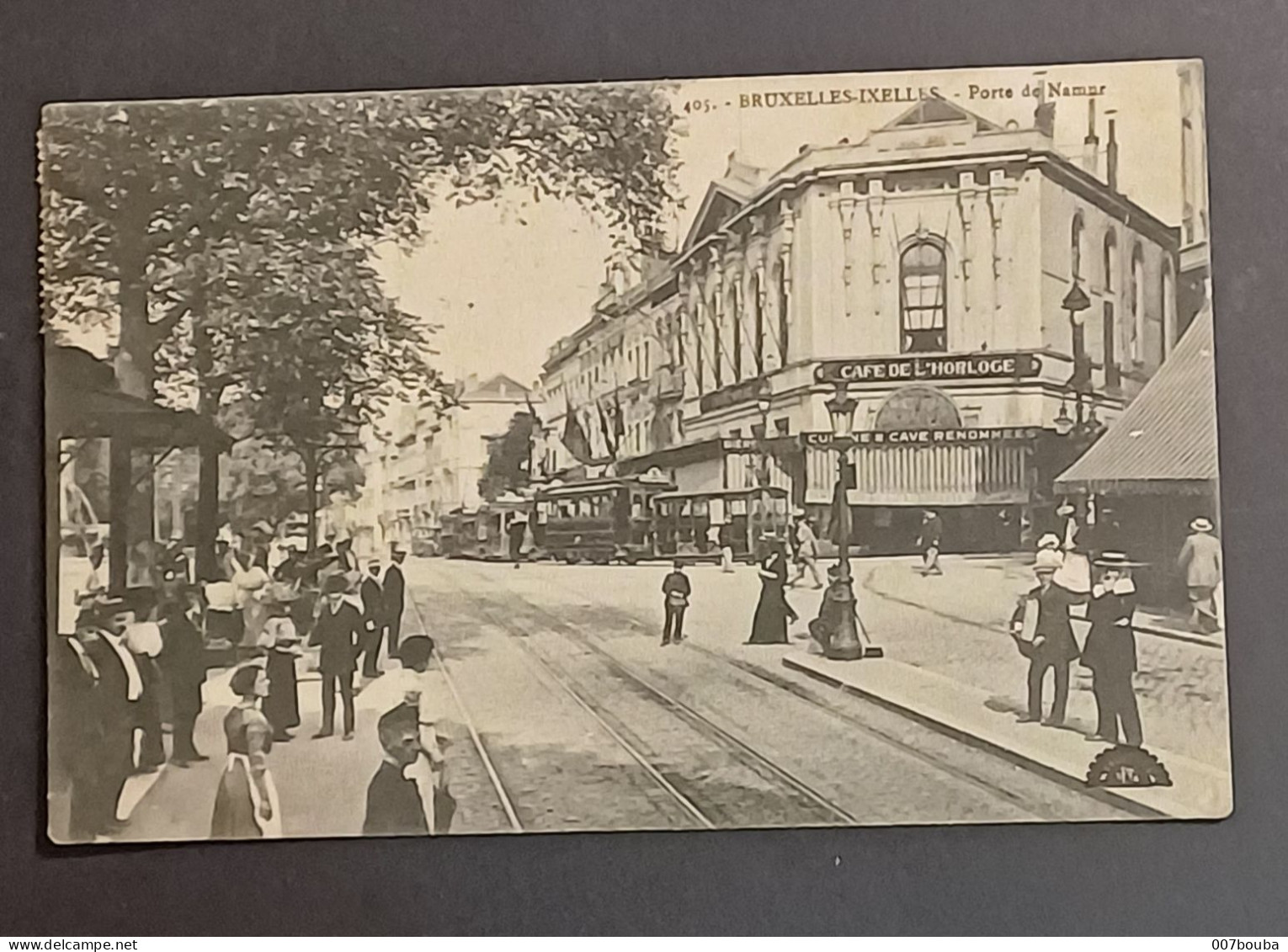 IXELLES ELSENE / LA PORTE DE NAMUR /ANIMÉE,  TRAM , CAFÉ DE L'HORLOGE, / VOYAGEE 1915 , CENSURE BRUXELLES - Elsene - Ixelles