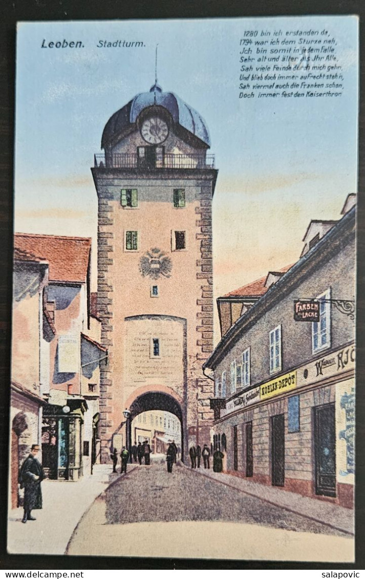 Austria, Leoben Stadtturm 1927  STEIERMARK 1/43 - Leoben