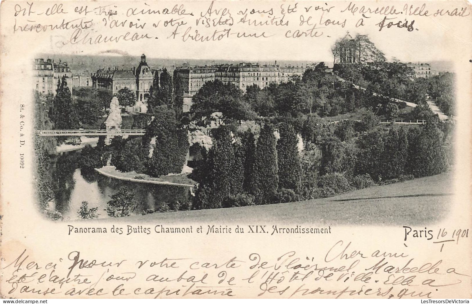 FRANCE - Paris - Panorama Des Buttes Chaumont Et Mairie Du XIX ème Arrondissement - Carte Postale Ancienne - Parks, Gärten