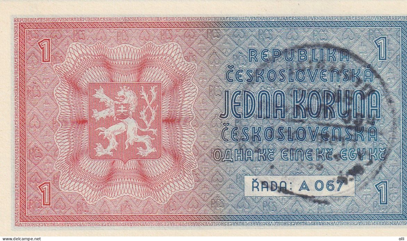 Bohemia & Moravia/ German Occuptation WWII 1 Korun ND/1939   P-1a UNC - Czechoslovakia