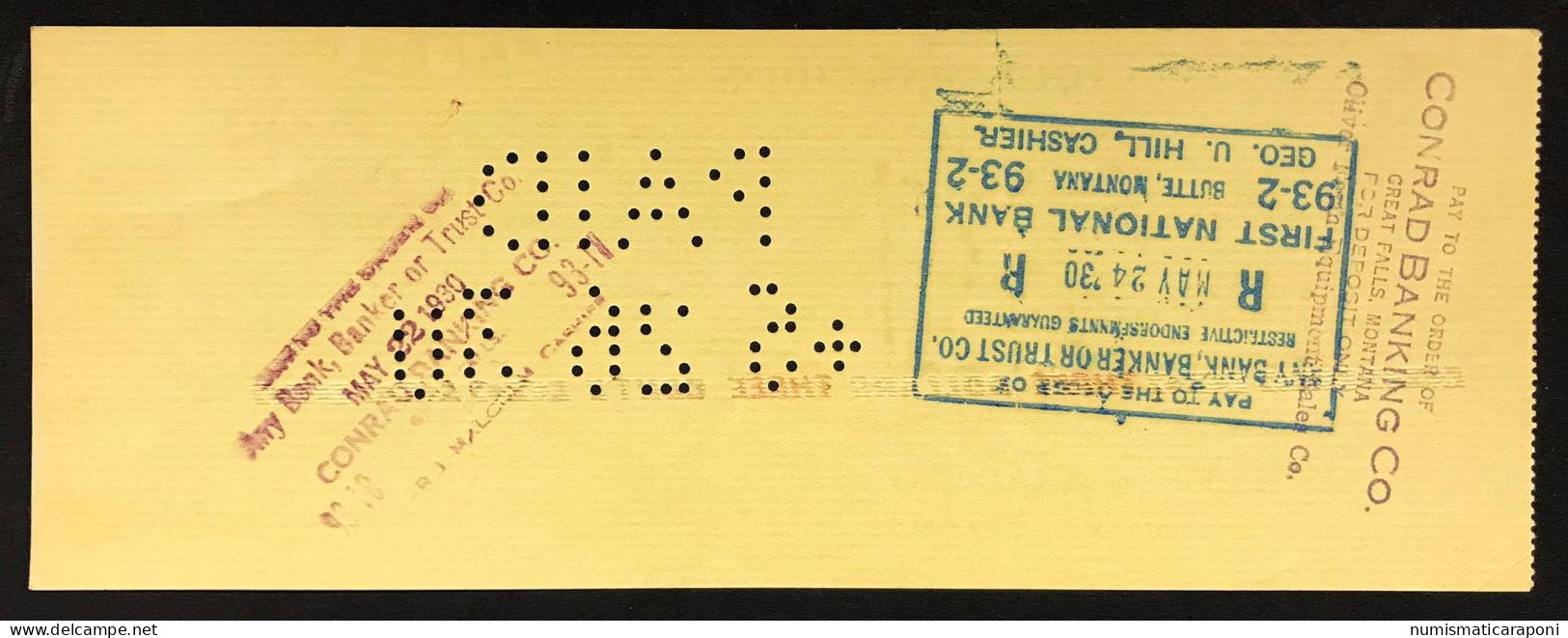 National Bank Of Anaconda Montana  1930 3 Dollars And 3 Cis   LOTTO 1700 - Andere & Zonder Classificatie