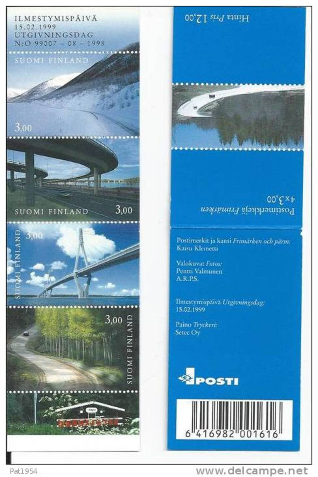 Finlande 1999 Carnet N°C1435 Neuf Ponts Et Chaussées - Booklets