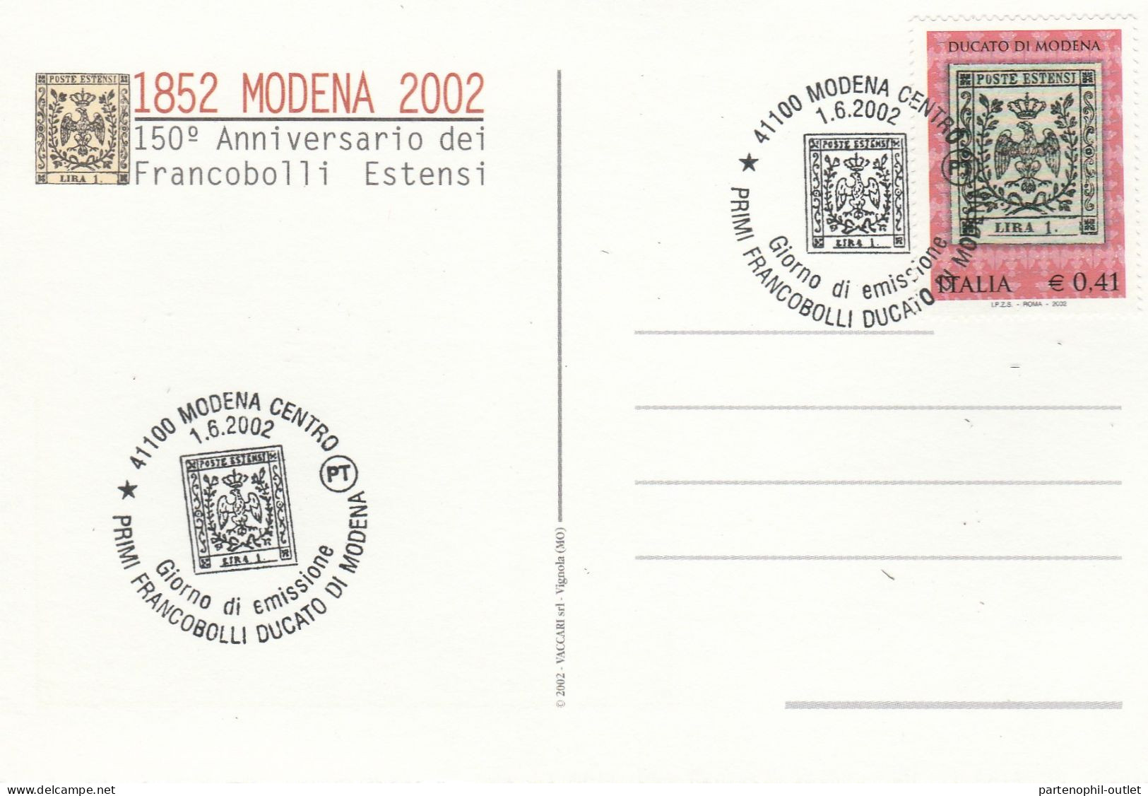 Cartolina - Postcard / Non Viaggiata - / Modena 150° Anniversario Francobolli Estensi ( Gran Formato ) - Timbres (représentations)