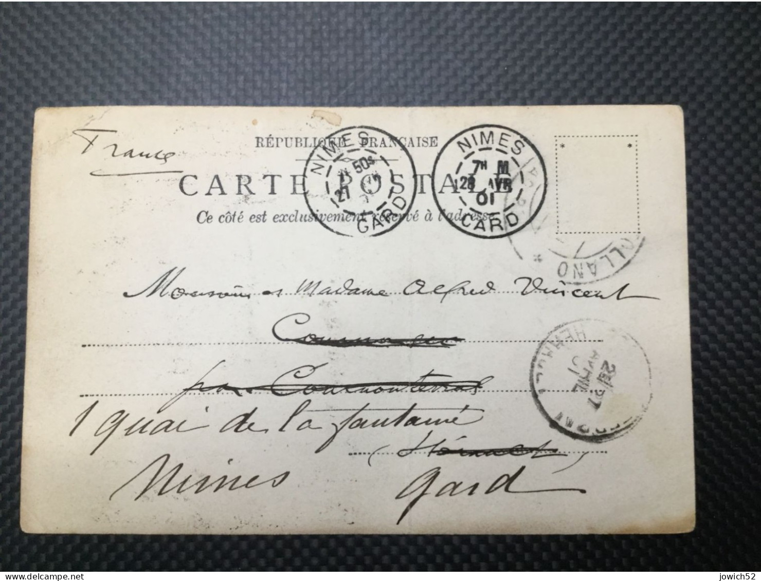 Marque Postale Nîmes Gard 1901 - Poste