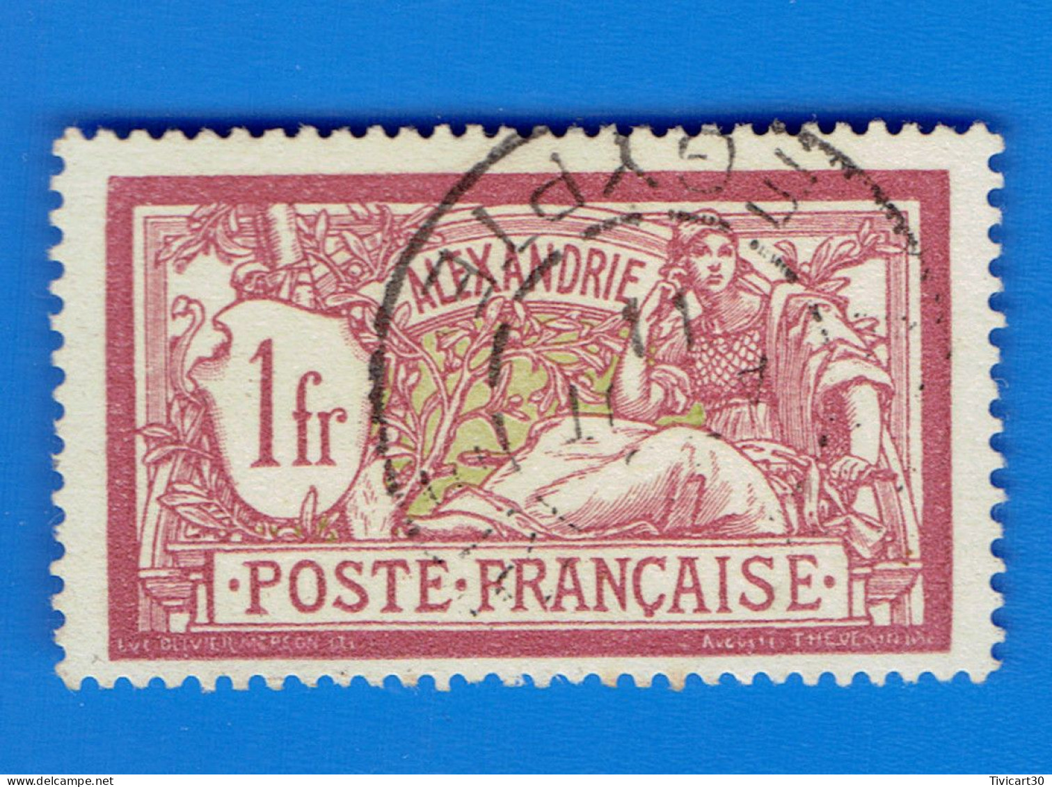 TIMBRE BUREAUX FRANCAIS - ALEXANDRIE - TYPE MERSON - 1 FRANCS - N° 31 OBLITERE - Oblitérés