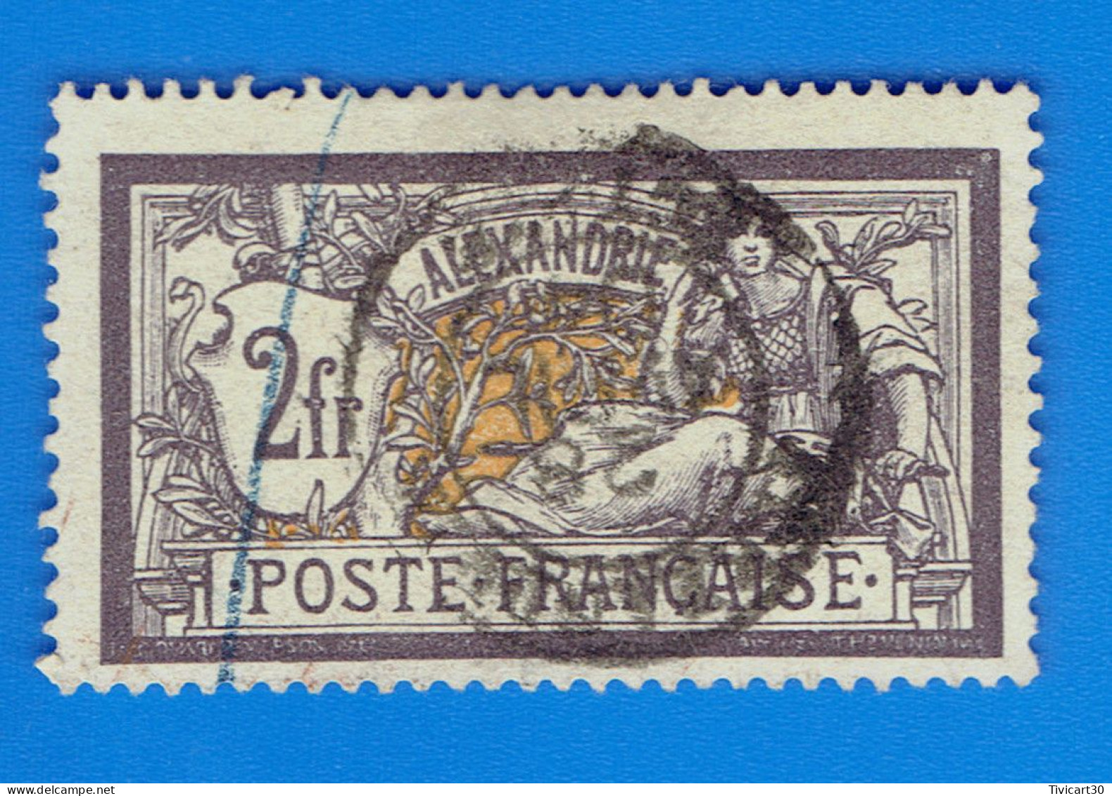 TIMBRE BUREAUX FRANCAIS - ALEXANDRIE - TYPE MERSON - 2 FRANCS - N° 32 OBLITERE - Oblitérés