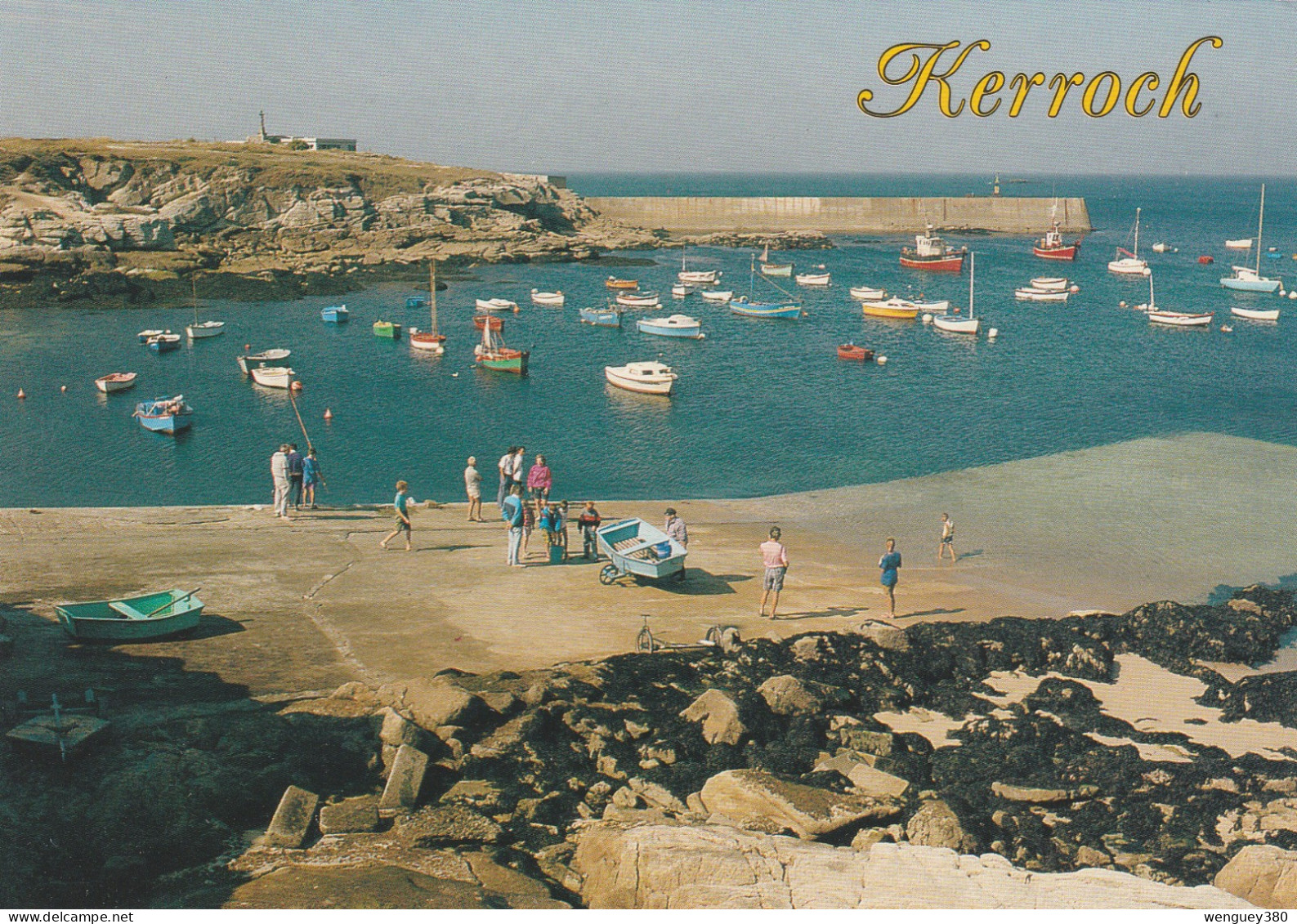 56 PLOEMEUR   KERROCH (Morbihan)    2  Cartes  Du Port Et De La Plage De Kerroch.  TB PLANS Années 70 - Plömeur