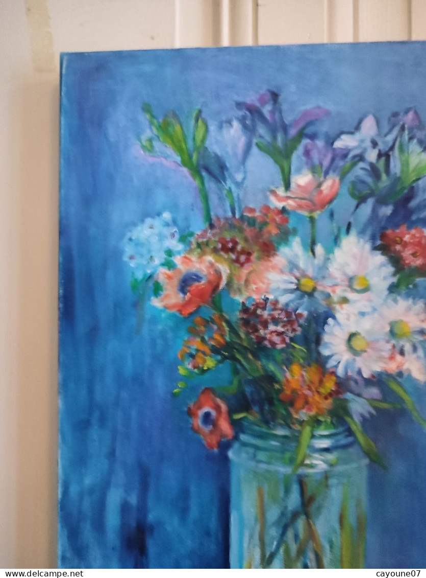 Fernand PROUST (XXème) huile sur toile nature morte titrée "Bouquet de printemps " datée 1997
