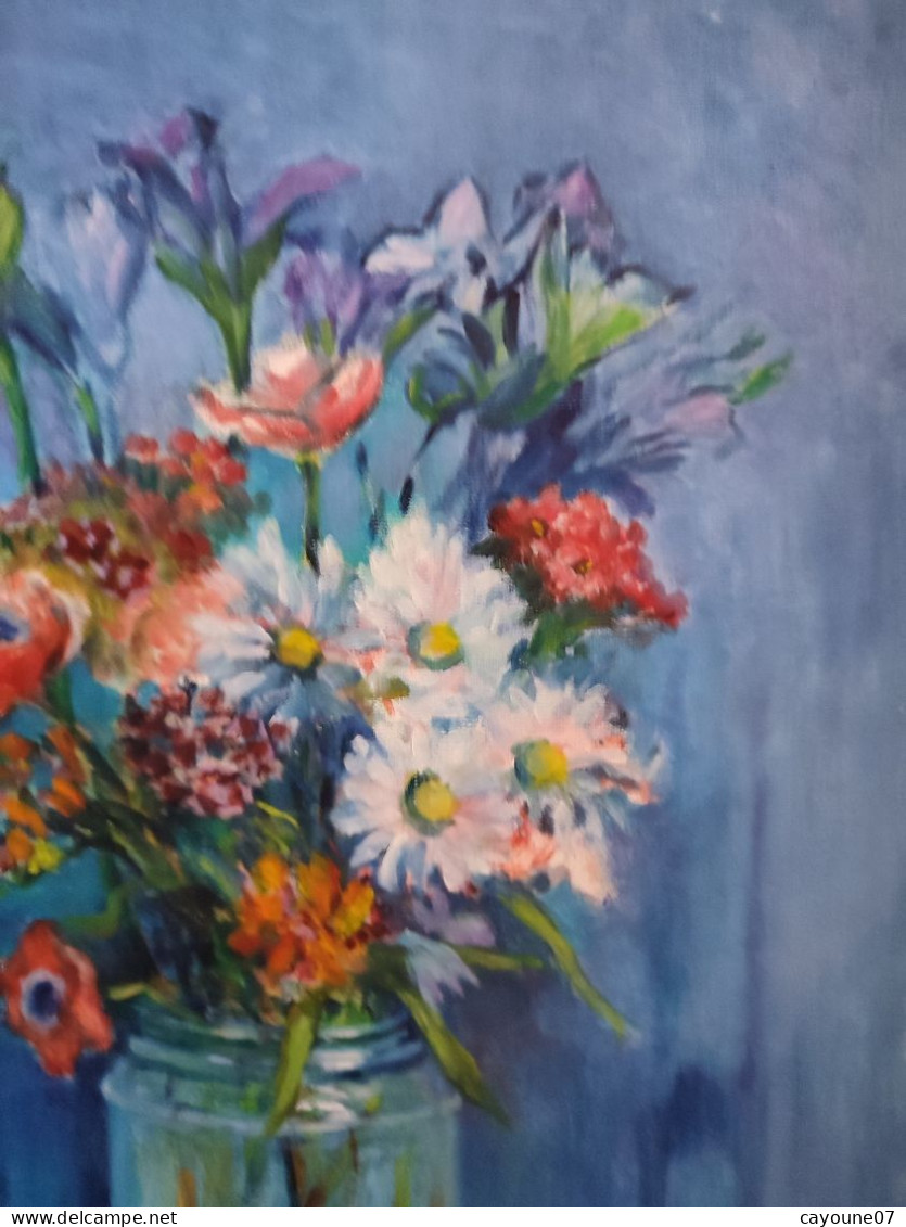 Fernand PROUST (XXème) huile sur toile nature morte titrée "Bouquet de printemps " datée 1997