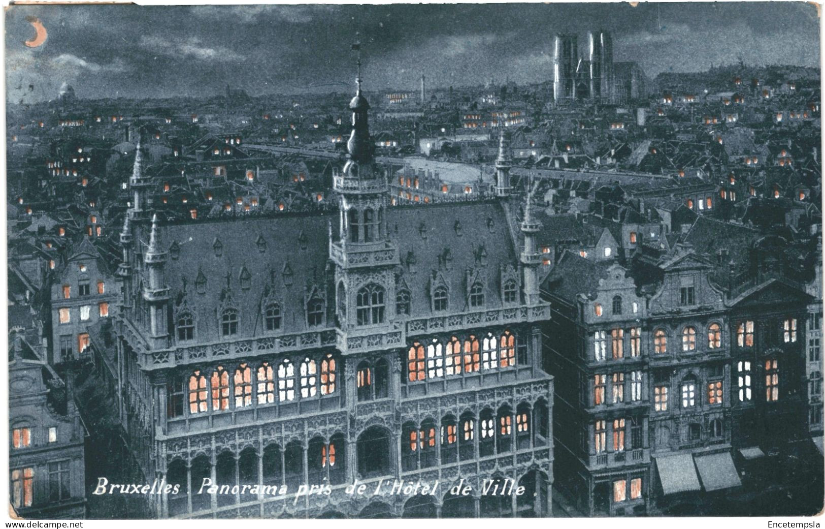 CPA Carte Postale Belgique   Bruxelles  Panorama Pris De L'Hôtel De Ville La Nuit 1905 VM73678 - Viste Panoramiche, Panorama