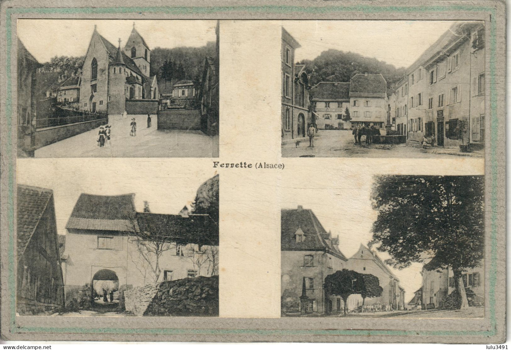 CPA - FERRETTE (68) - Carte Type Gruss-Souvenir Multi-vues De 1919 - Ferrette