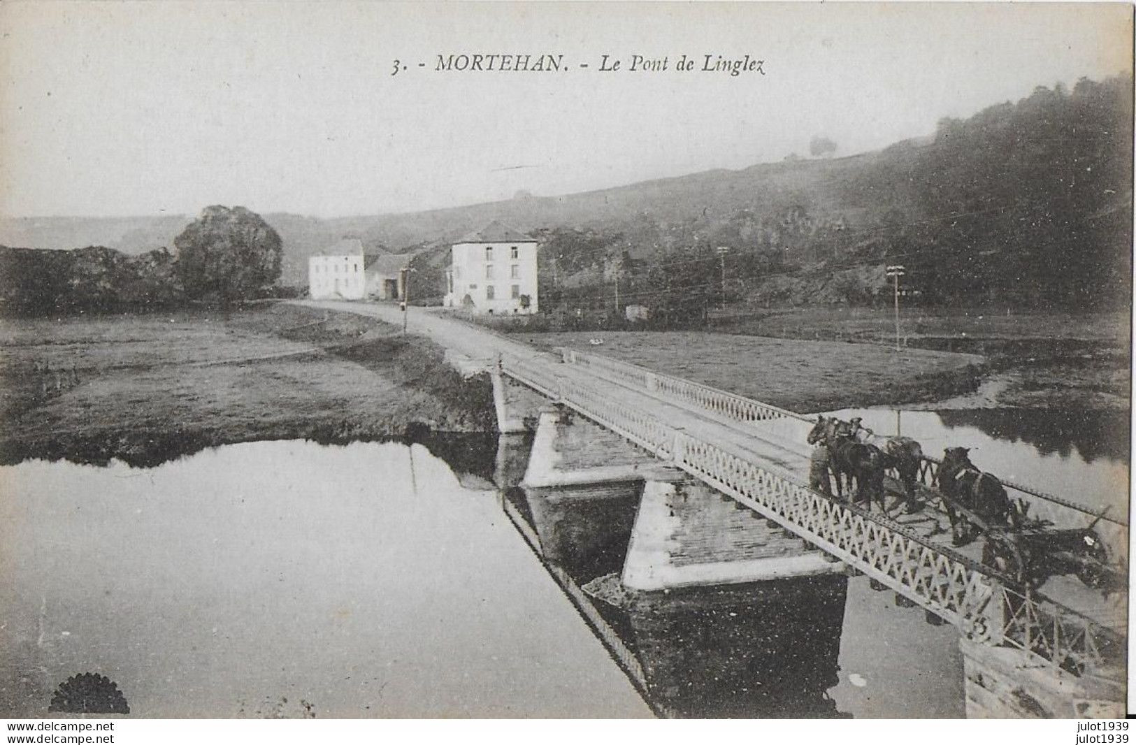 MORTEHAN ..-- Pont De LINGLEZ . Café ANSAY . ATTELAGE 3 Chevaux . - Bertrix
