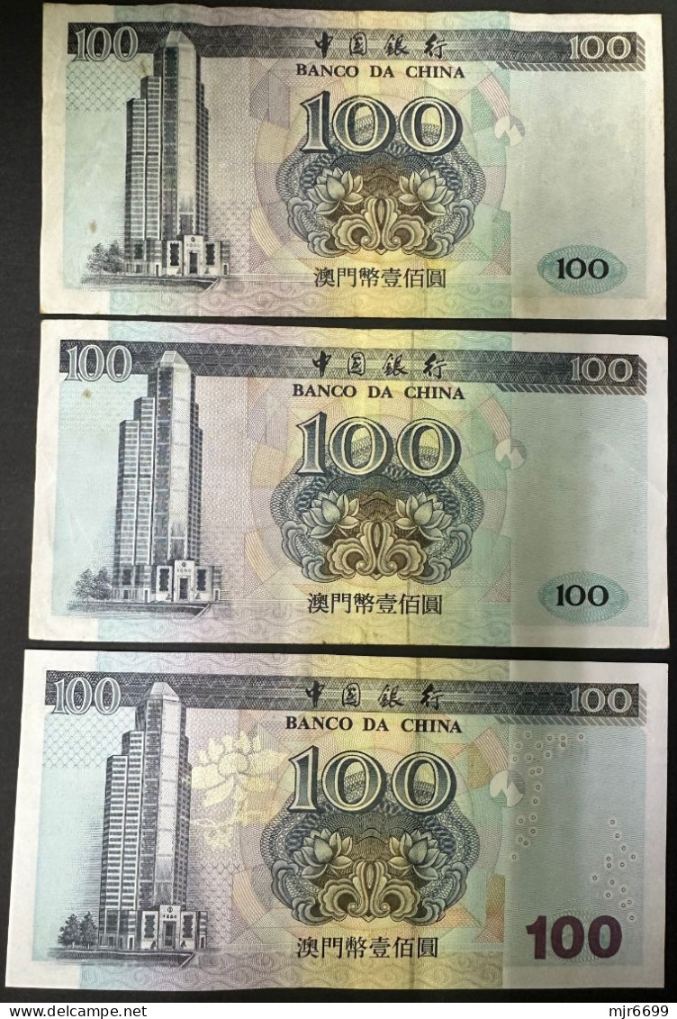 1995-2002-2003 BANCO DA CHINA / BANK OF CHINA 100 PATACAS PICK#104, CIRCULATED - Macau