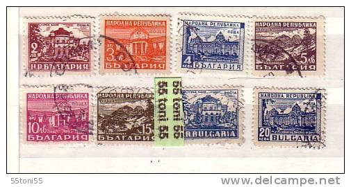 1948 – 1949  Serie Courante  (Michel -680/87)  8v.- Used/oblitere (O)  Bulgaria /Bulgarie - Used Stamps