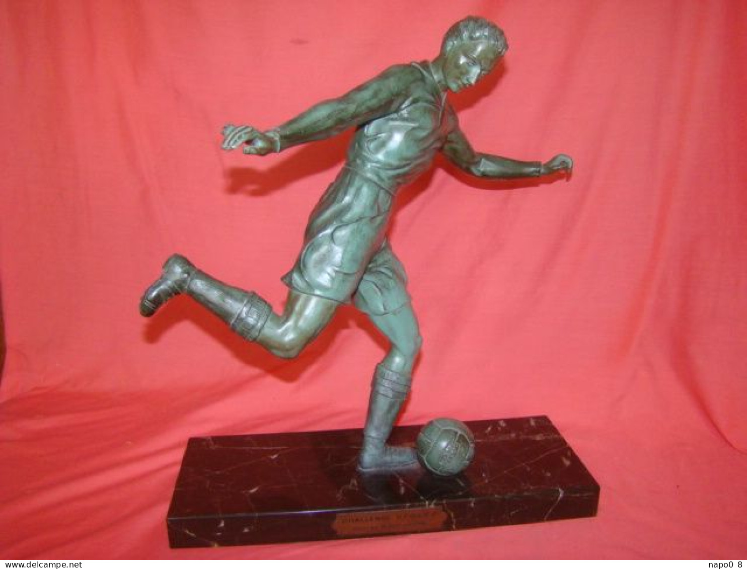 Trophée De Football En Régule époque Années 50 - Metal