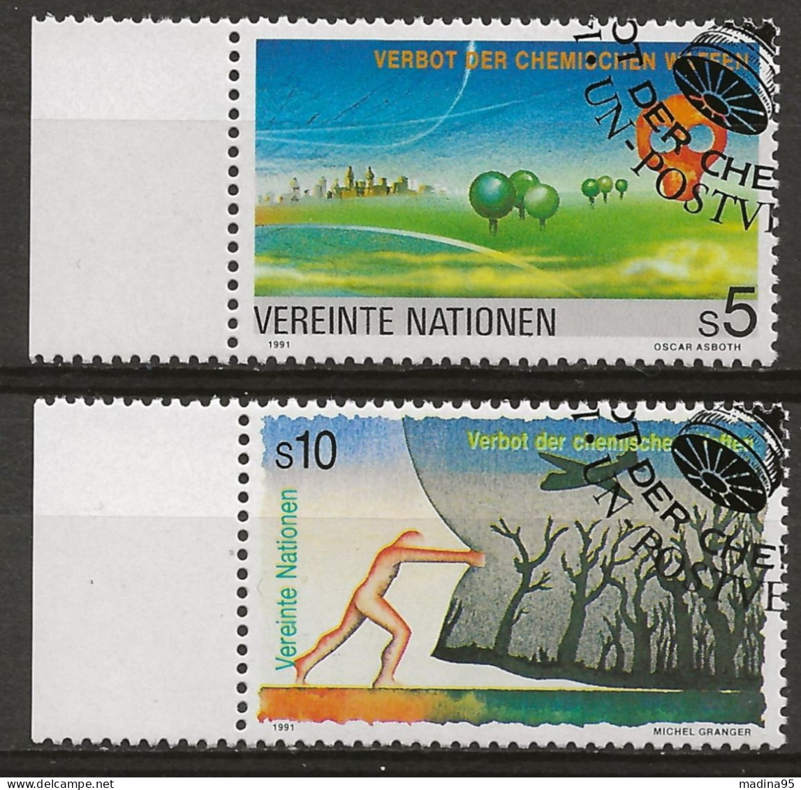 NATIONS-UNIES (VIENNE): Obl., N°YT 127 Et 128, TB - Gebraucht