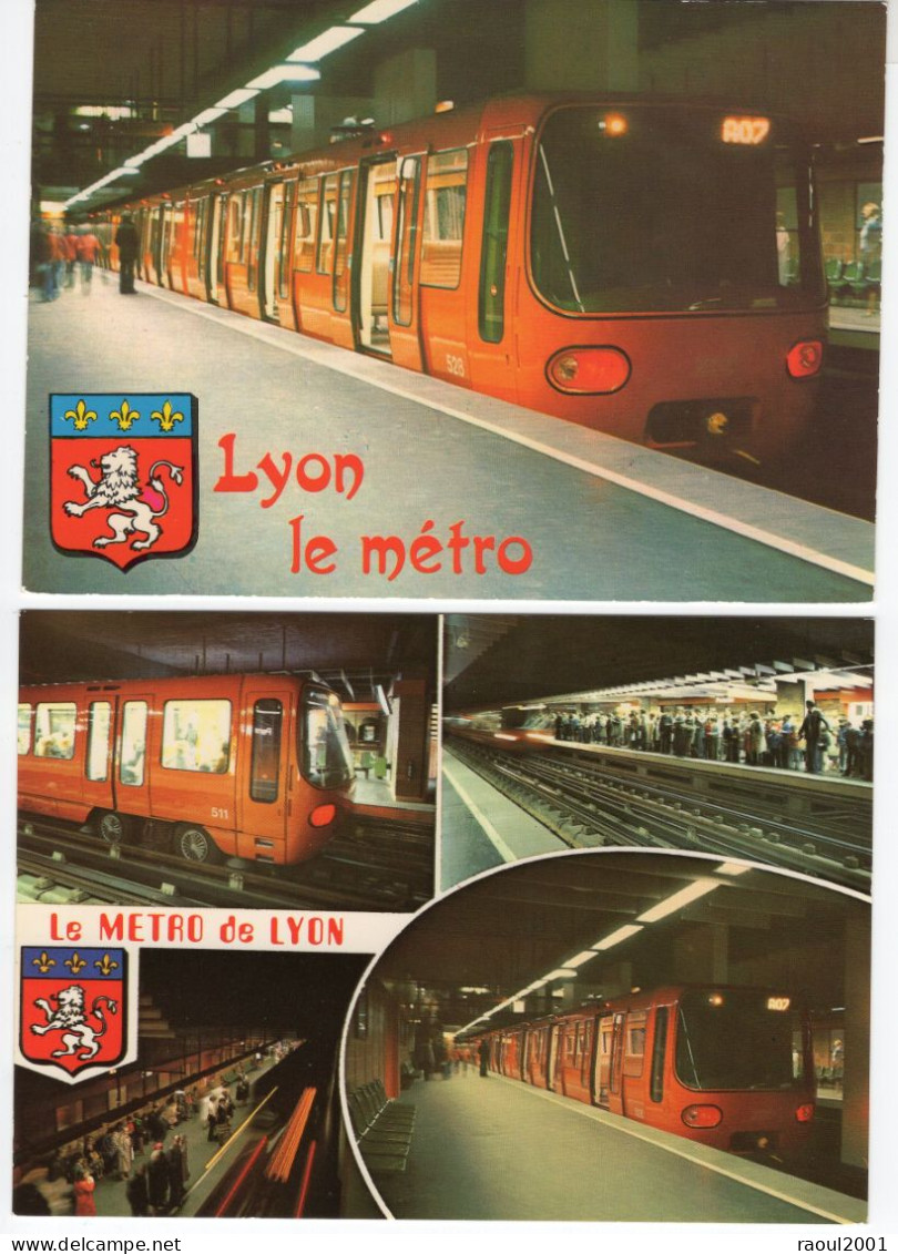 LOT De 3 Cartes Postales - Train Trains Métro - LYON - Métro En Service Depuis Le 2 Mai 1978 - Métro