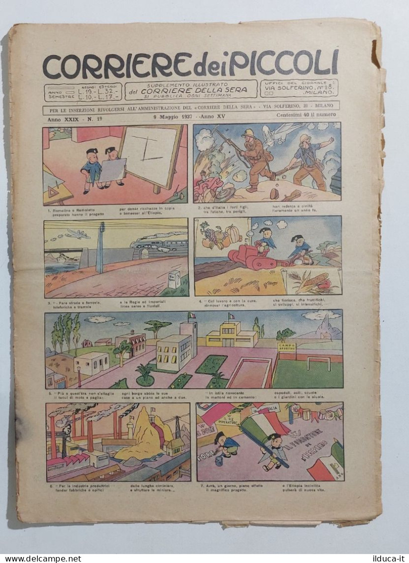 53585 CORRIERE DEI PICCOLI 1937 A. XXIX N. 19 - Corriere Dei Piccoli