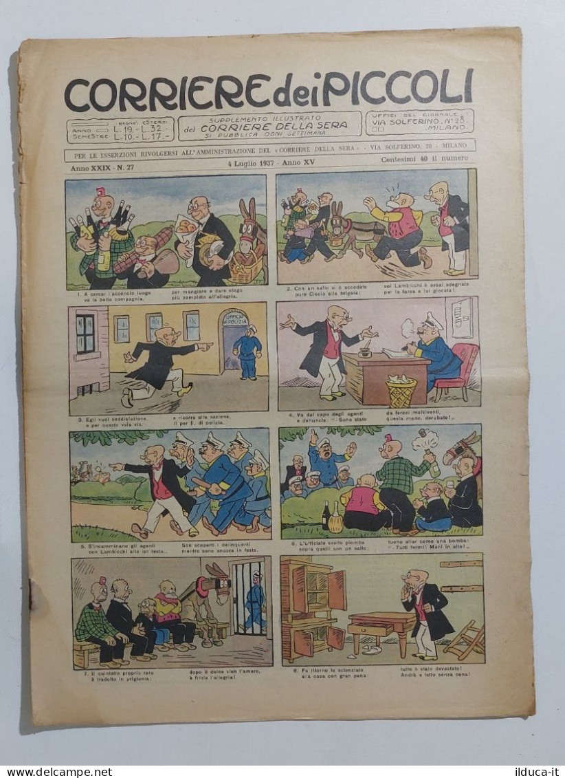 53588 CORRIERE DEI PICCOLI 1937 A. XXIX N. 27 - Corriere Dei Piccoli