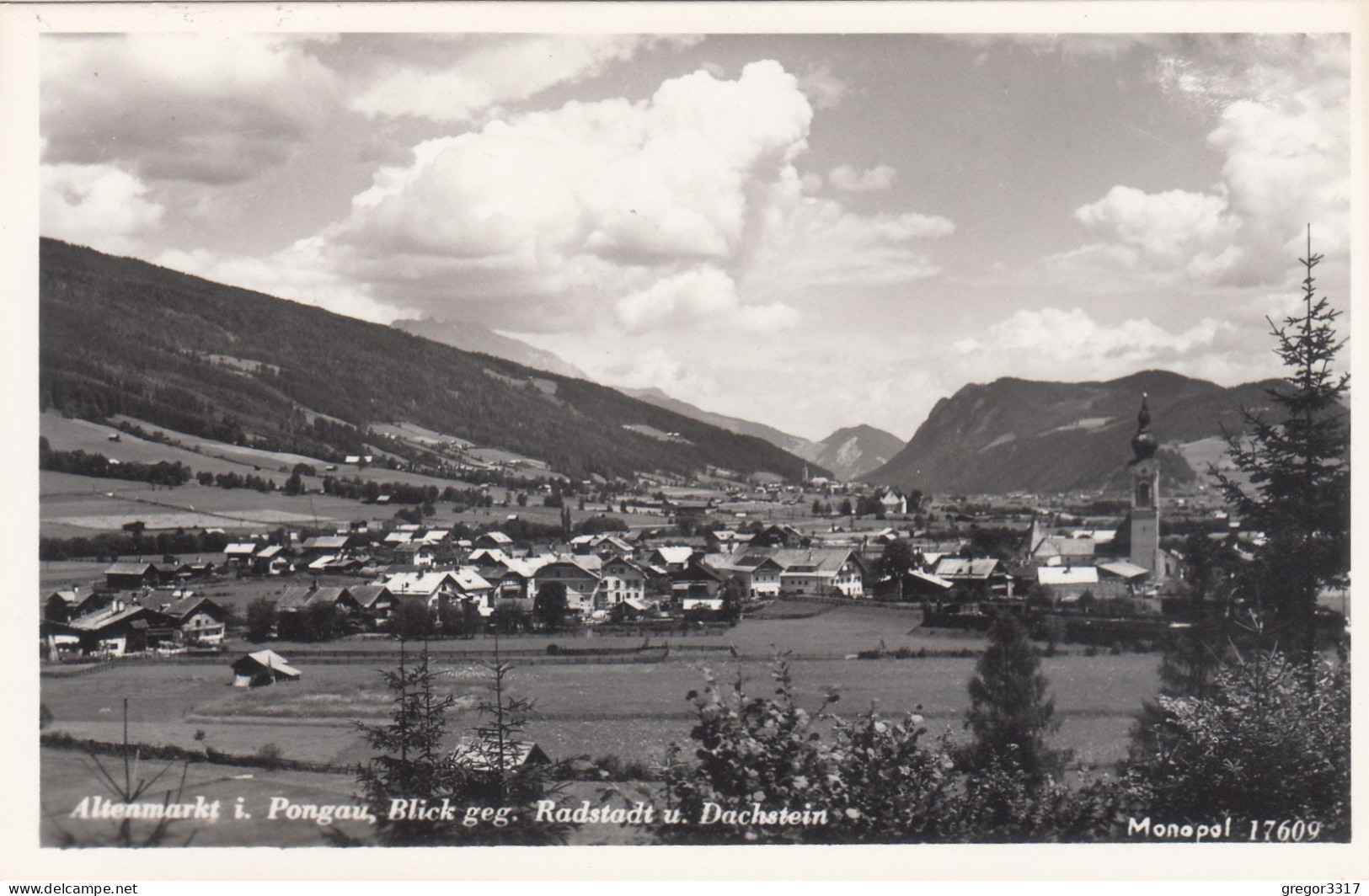 D7641) ALTENMARKT Im Pongau - Blick Geg. Radstadt Dachstein - Wiese - Häuser Kirche - Altenmarkt Im Pongau