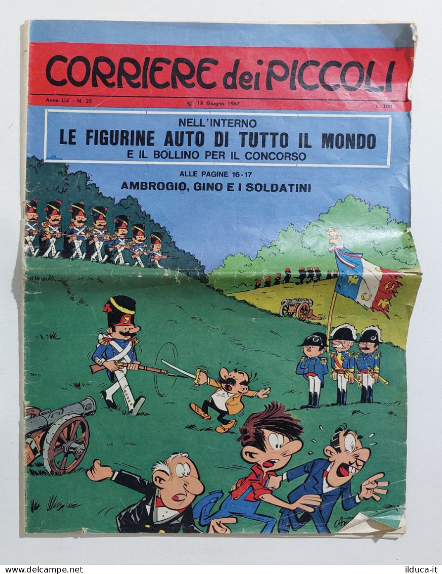 53664 CORRIERE DEI PICCOLI 1967 A. LIX N. 25 - Figurine Auto Di Tutto Il Mondo - Corriere Dei Piccoli