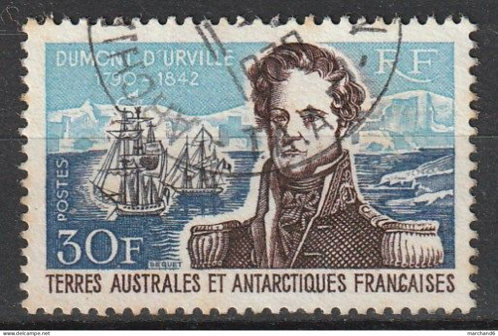 Amiral Jules Sébastien César Dumont D 'urville 1790-1842  N°25 Oblitéré - Used Stamps