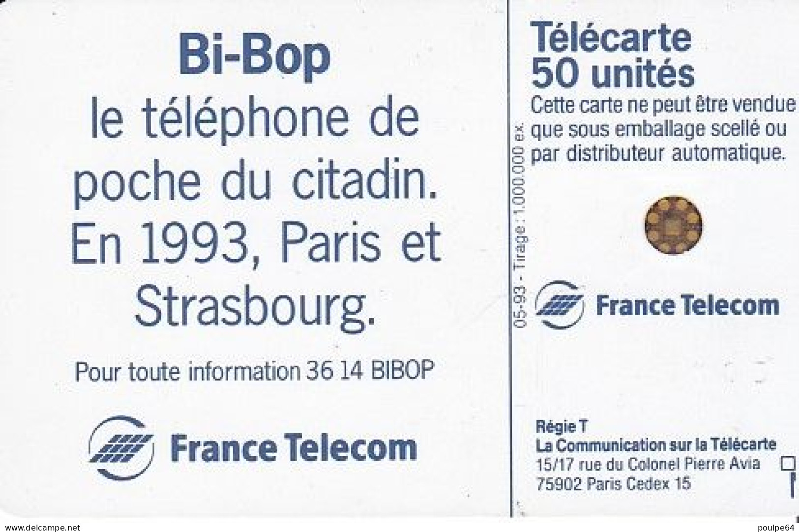 F417 - 05/1993 - BI-BOP - 50 SC5 ( Verso : N° Espacés) - 1993