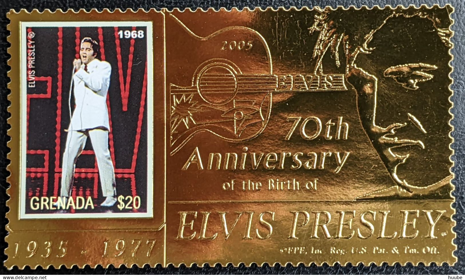 Grenada, 2006, Mi 5700, 70th Anniversary (2005) Of The Birth Of Elvis Presley, 1v Gold, MNH - Elvis Presley