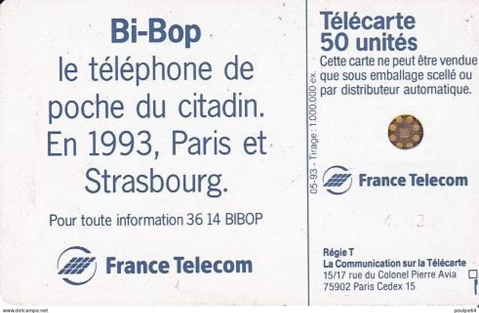 F417 - 05/1993 - BI-BOP - 50 SC5 ( Verso : N° Petits) - 1993