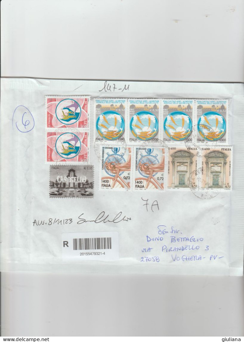 Italia Rep. 2023 - Busta Racc. X L'interno Affrancata Con 11 Stamps - 2021-...: Storia Postale