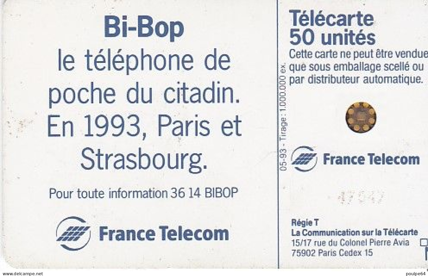 F417 - 05/1993 - BI-BOP - 50 SC5 ( Verso : N° Impacts) - 1993